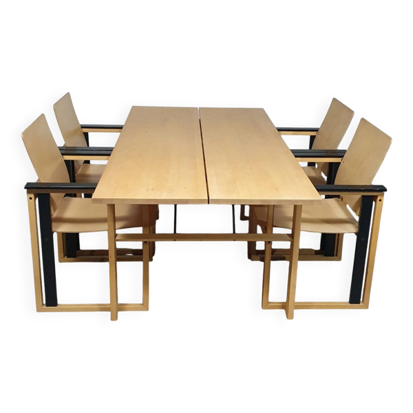 Ensemble de salle à manger finlandais extrêmement rare par Simo Heikkilä / Pentik. années 1980