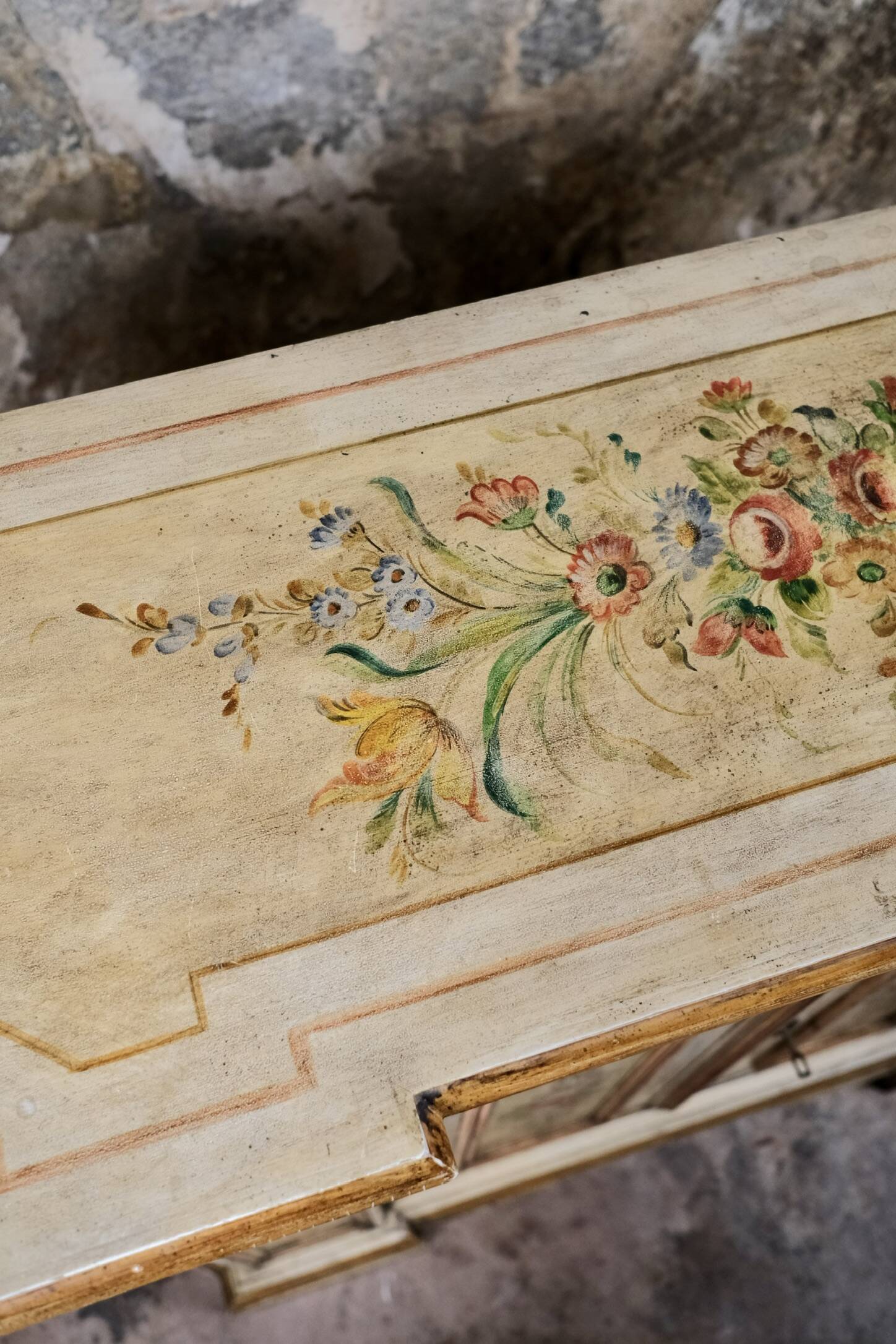 Hand-painted Venetian-style sideboard, mid-20th century