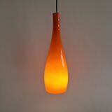 Orange glass 'Bang' pendant lamp by Jacob E. Bang for Fog & Mørup, Denmark 1960's