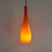 Orange glass 'Bang' pendant lamp by Jacob E. Bang for Fog & Mørup, Denmark 1960's