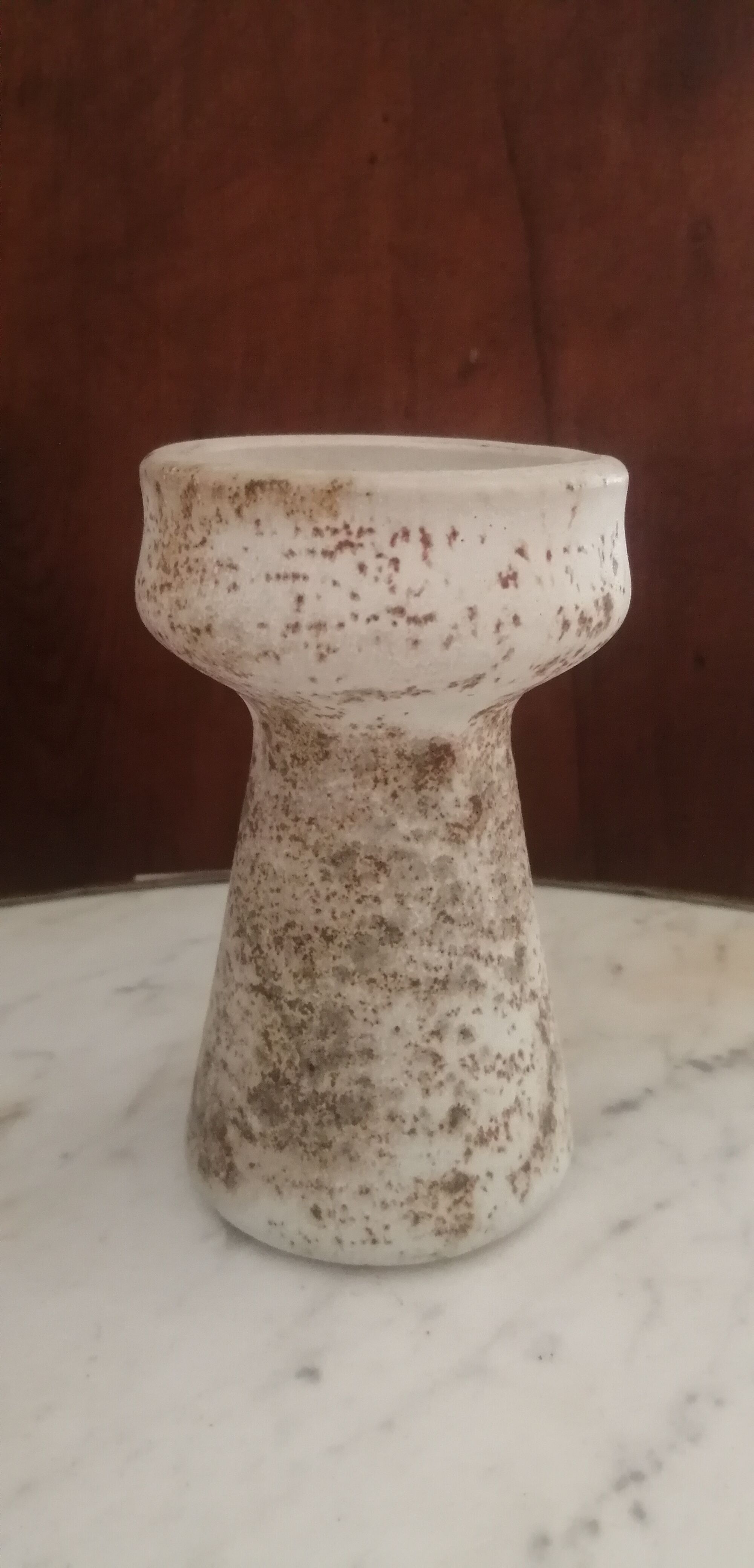 Vintage stoneware candle holder 70s
