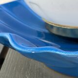 Vintage blue opaline shell lamp