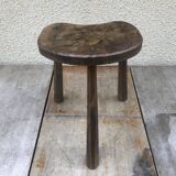 Old walking tabouret feet tripodes vintage dark wood