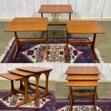 Set of 3 teak nesting tables from the 70s