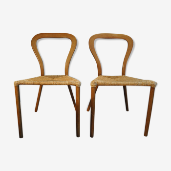 Paire de chaises suédoises en bois courbé