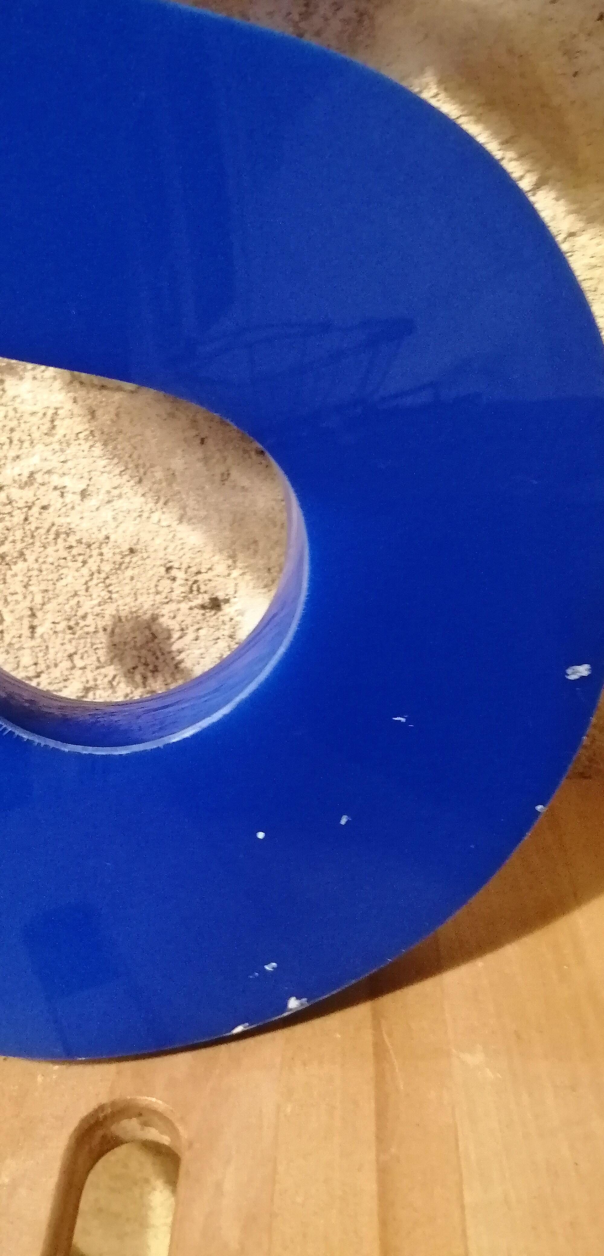 Letter S vintage sign in blue plexiglass