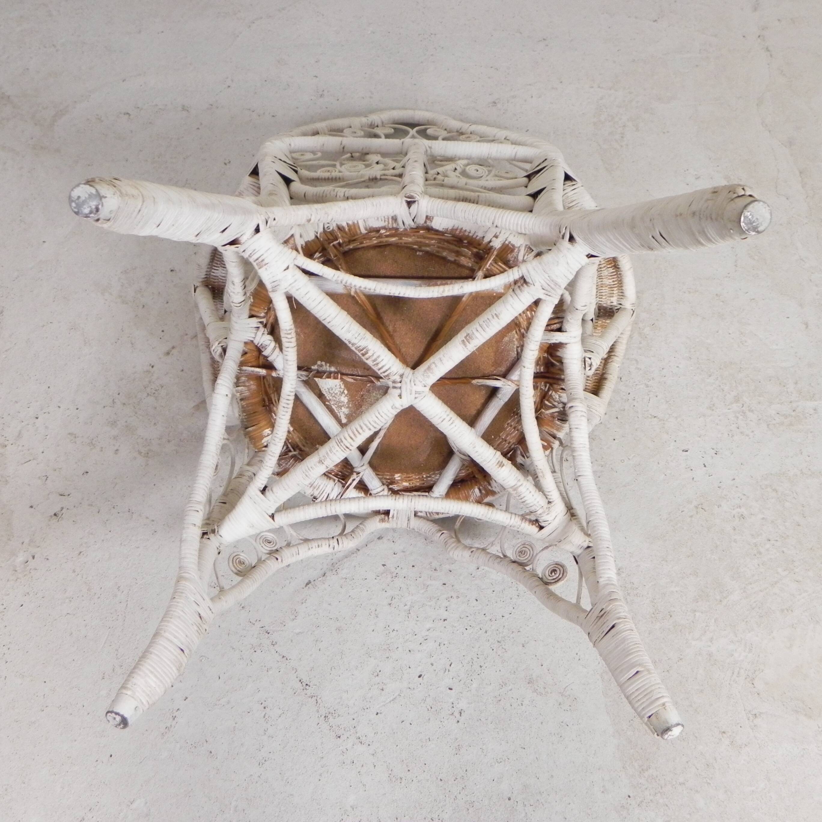 Vintage bamboo, rattan armchair with armrests, 1950s