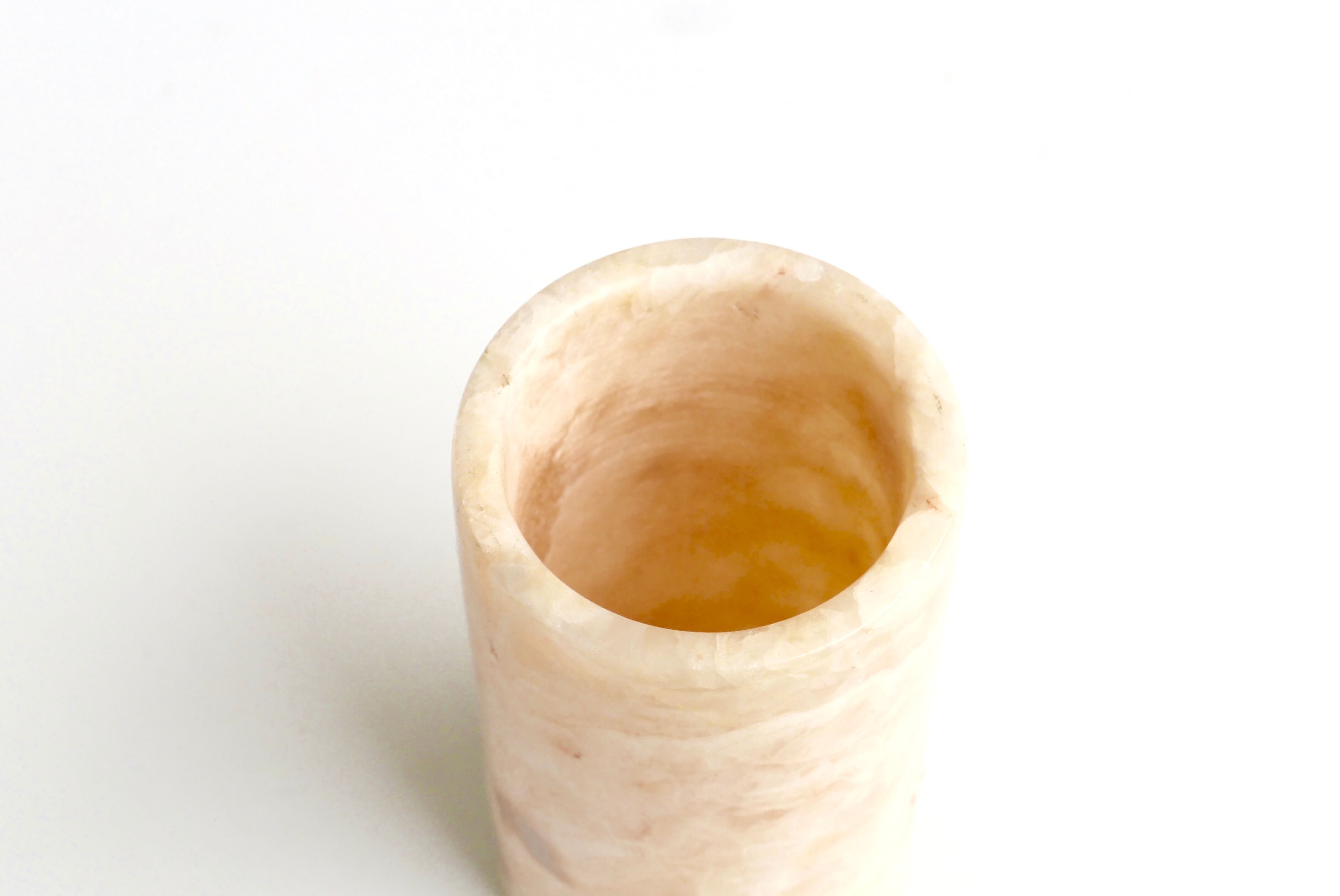 Alabaster pencil pot 70s
