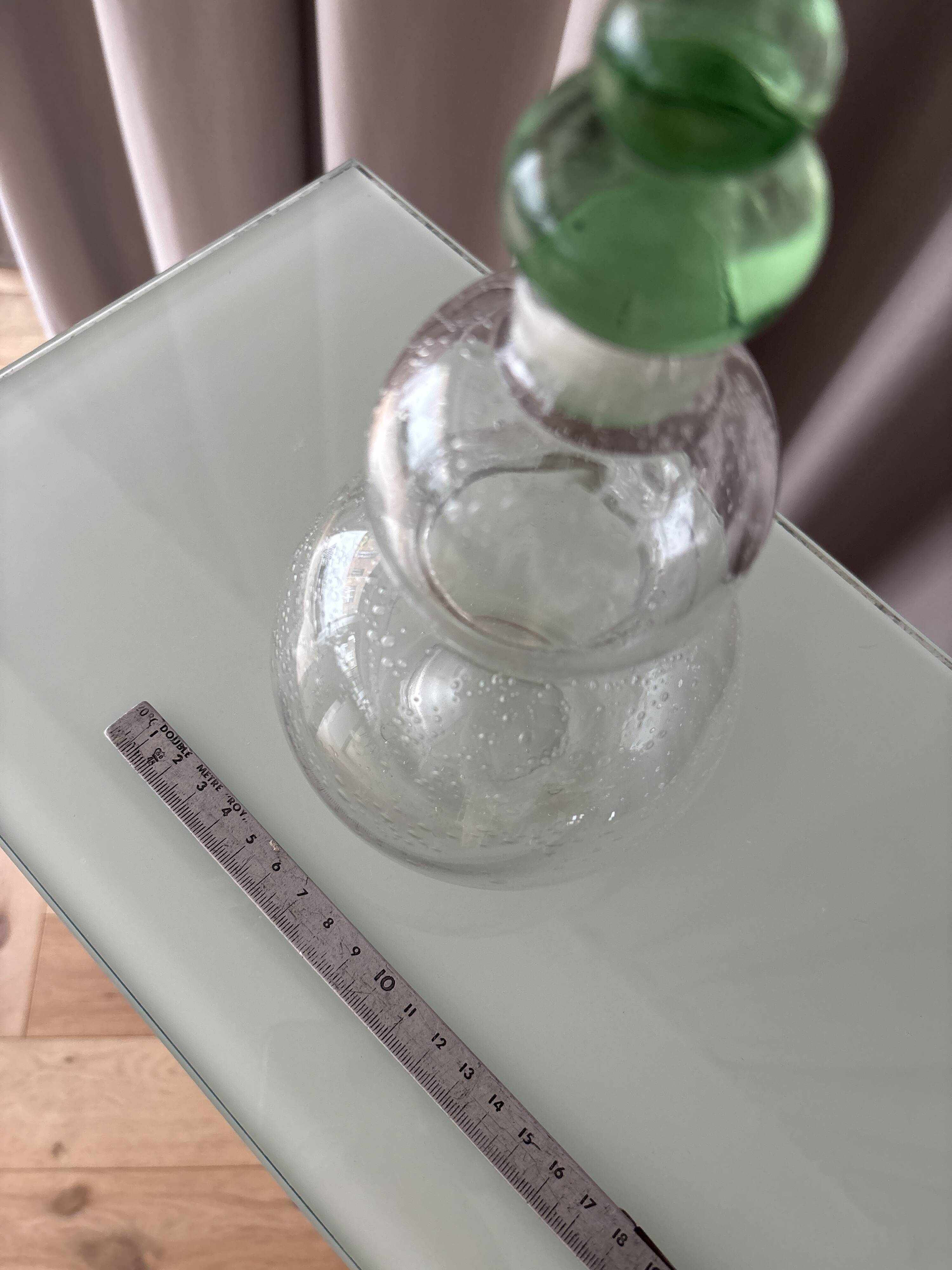 Superb signed blown glass carafe.