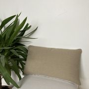 Bi-sided cushion beige black white pattern
