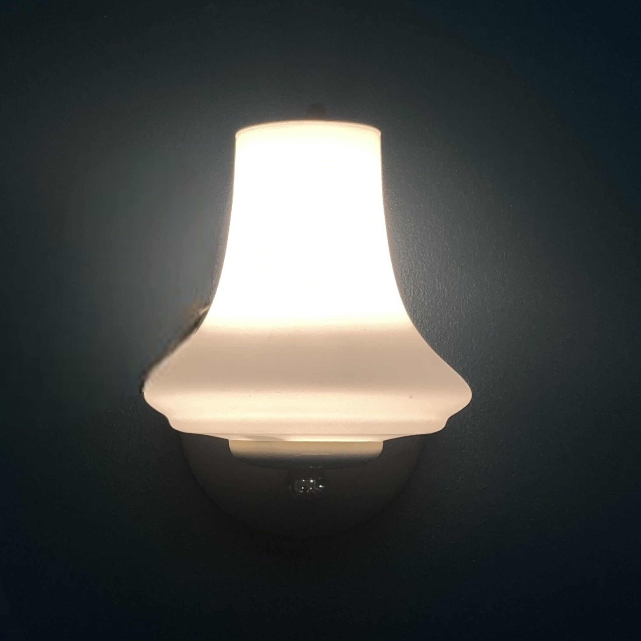 Wall lamp gooseneck brass and tulip glass opaline white decoration vintage lighting fixture
