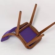 Mid-Century Modern Bumerang Chair, Purple Wool, Poland, 1960s