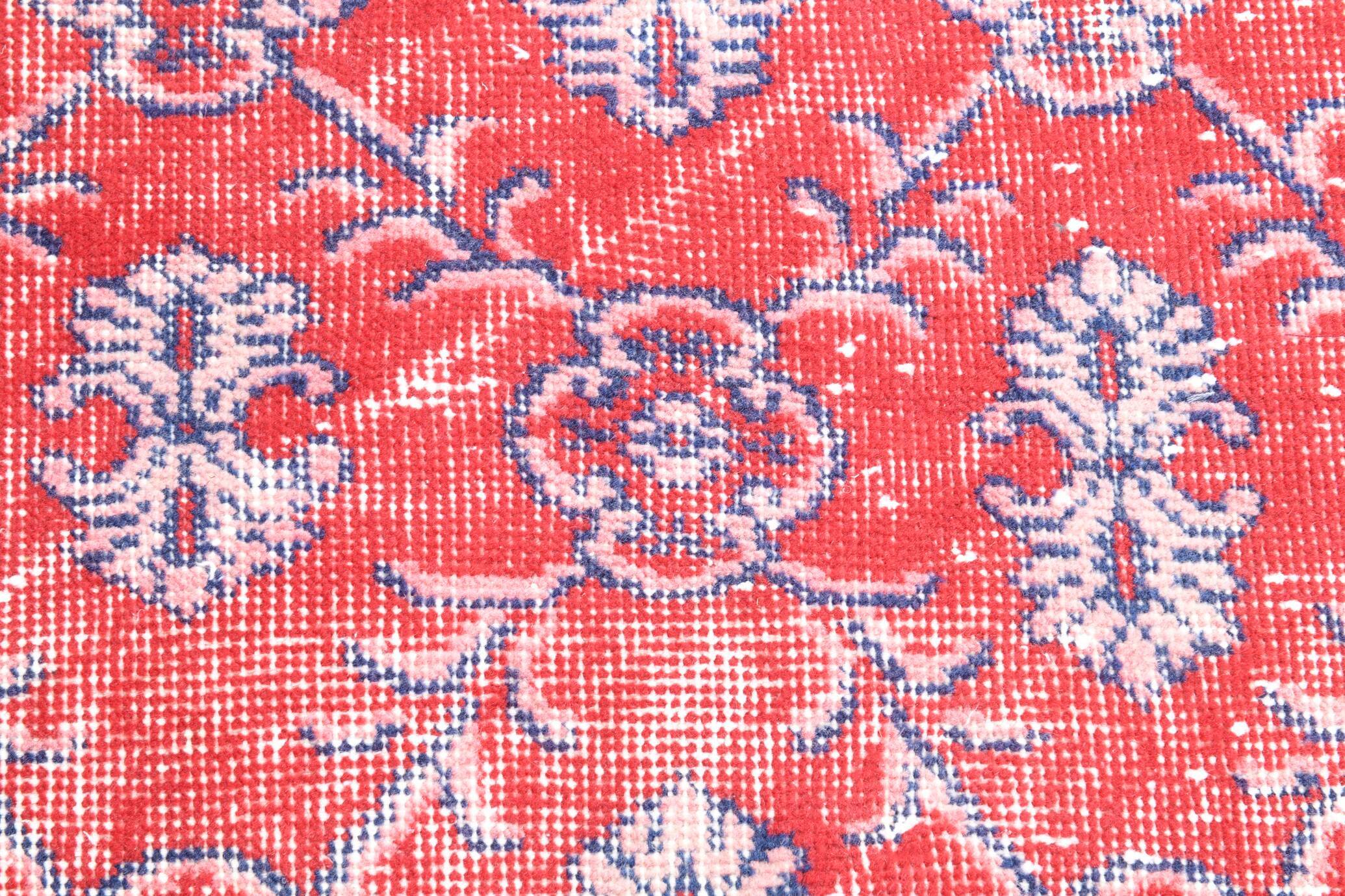 2x8 red classic vintage runner rug, 245x73cm