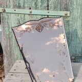 Pink art deco table mirror