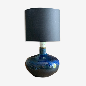 Lampe de table vintage en céramique bleue