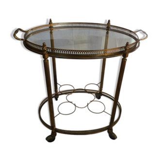 Rolling serving glass and brass
