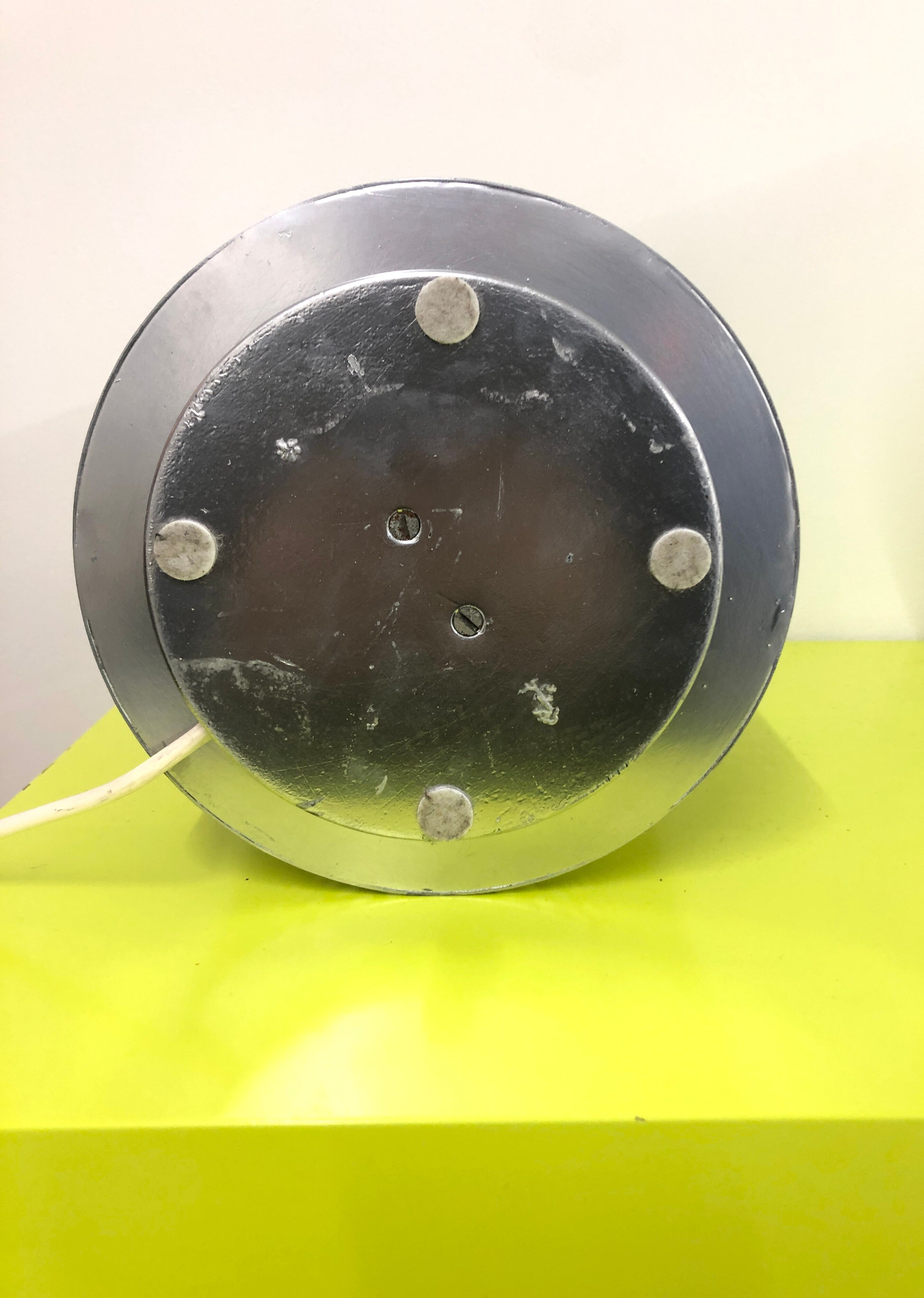 Lamp in chrome steel and opal glass by Michel Boyer for Verre Lumière