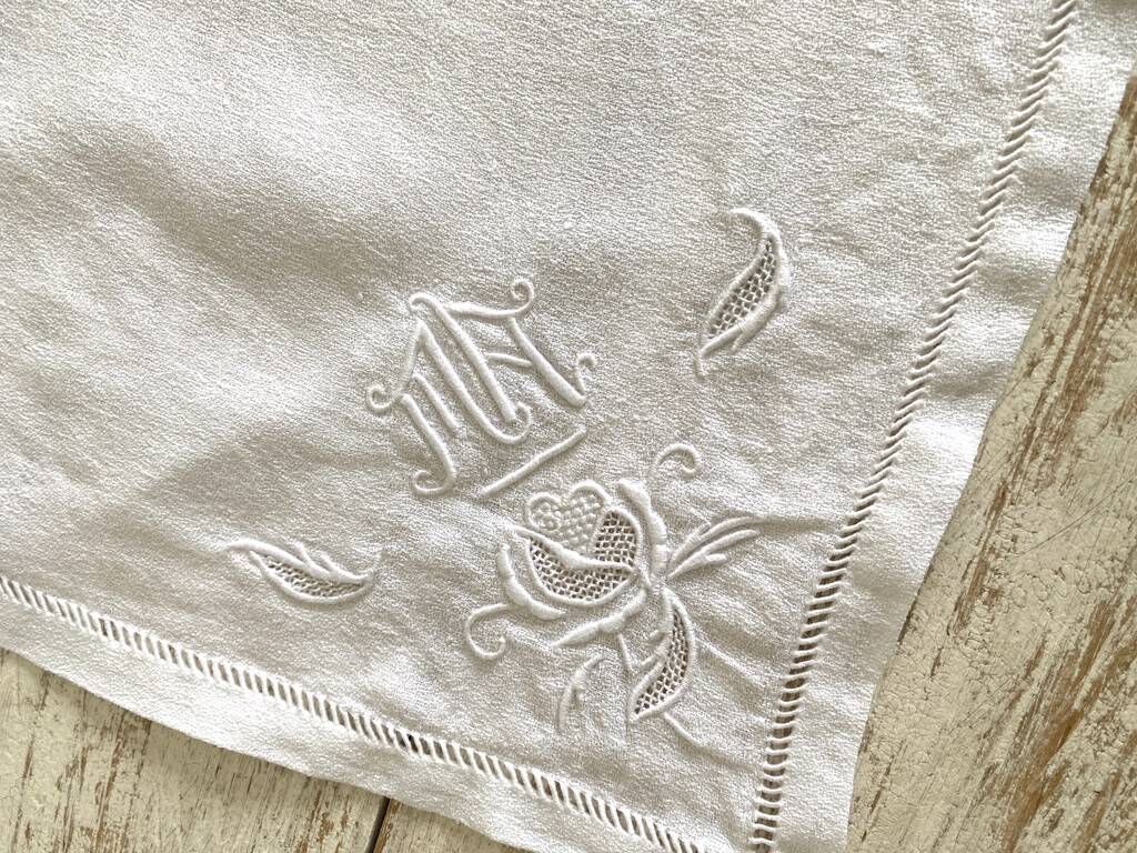 Vintage monogrammed MA napkins - 58x60cm - Métis