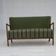 1960s, Danish 2-seater sofa, furniture wool, beech wood, original.