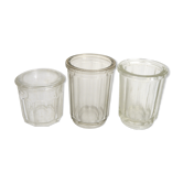 Lot of 3 thick glass jars