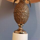 1970s old brass pineapple and gold metal lamp