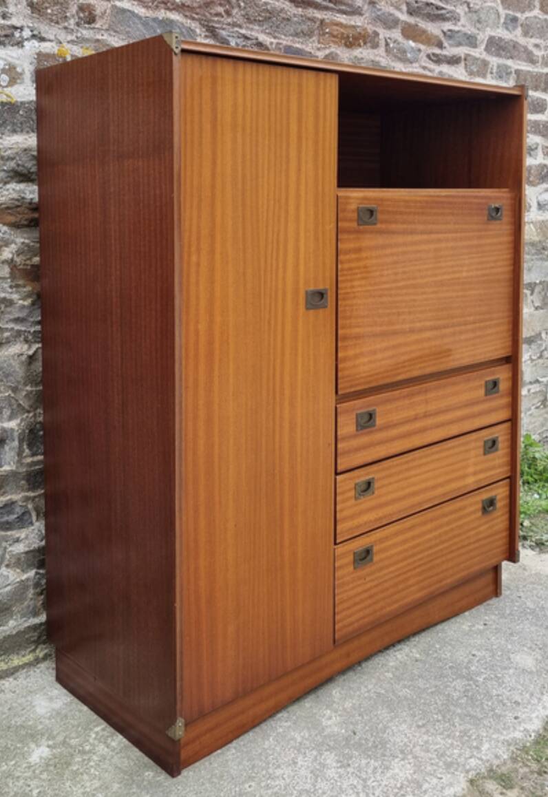 Secretary wardrobe Maison Gautier teak – multifunctional vintage furniture from the 60s