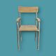 Antique wooden and metal children's chair with armrests – circa 1960