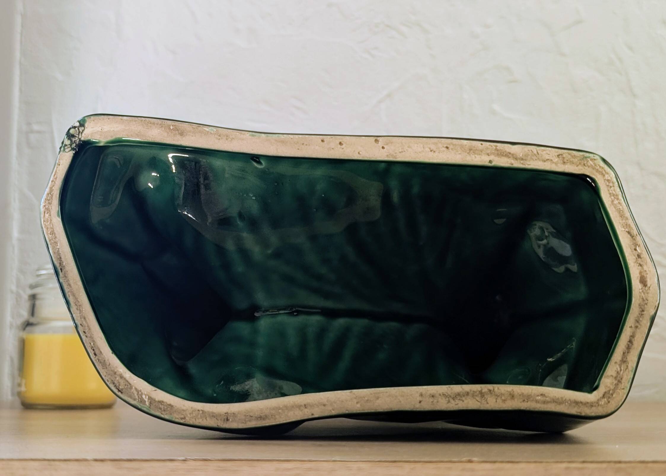Set of green Art Deco ceramics - Large Pheasant & Shepherd Dog Vinta