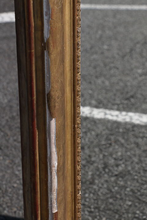 Rectangular gold mirror 161x94cm