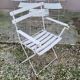 Series of 6 chairs and 1 folding armchair of iron garden bistro