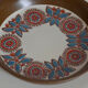 Scandinavian pan with painted floral patterns, vintage, never used