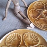 Set 6 assiettes à huitres marron