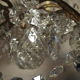 Ancient bronze and pampilles chandeliers with facets and crystal cups - old style - 6 fires