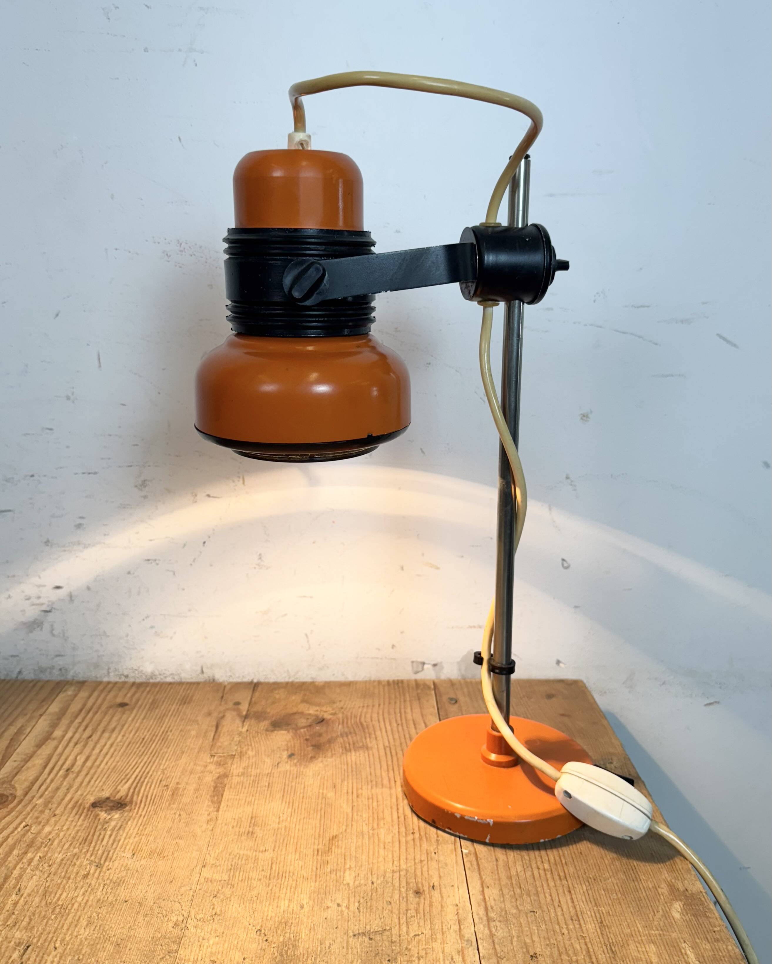 Vintage Orange Table Lamp , 1970s