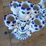Pair of Tunisian ceramic candlesticks