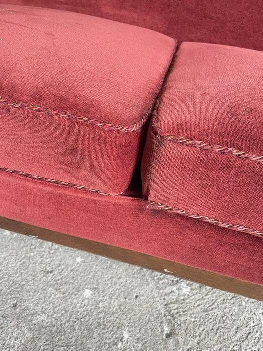 Mid-century modern three-seater velvet sofa, Swedish 1950s–1960s