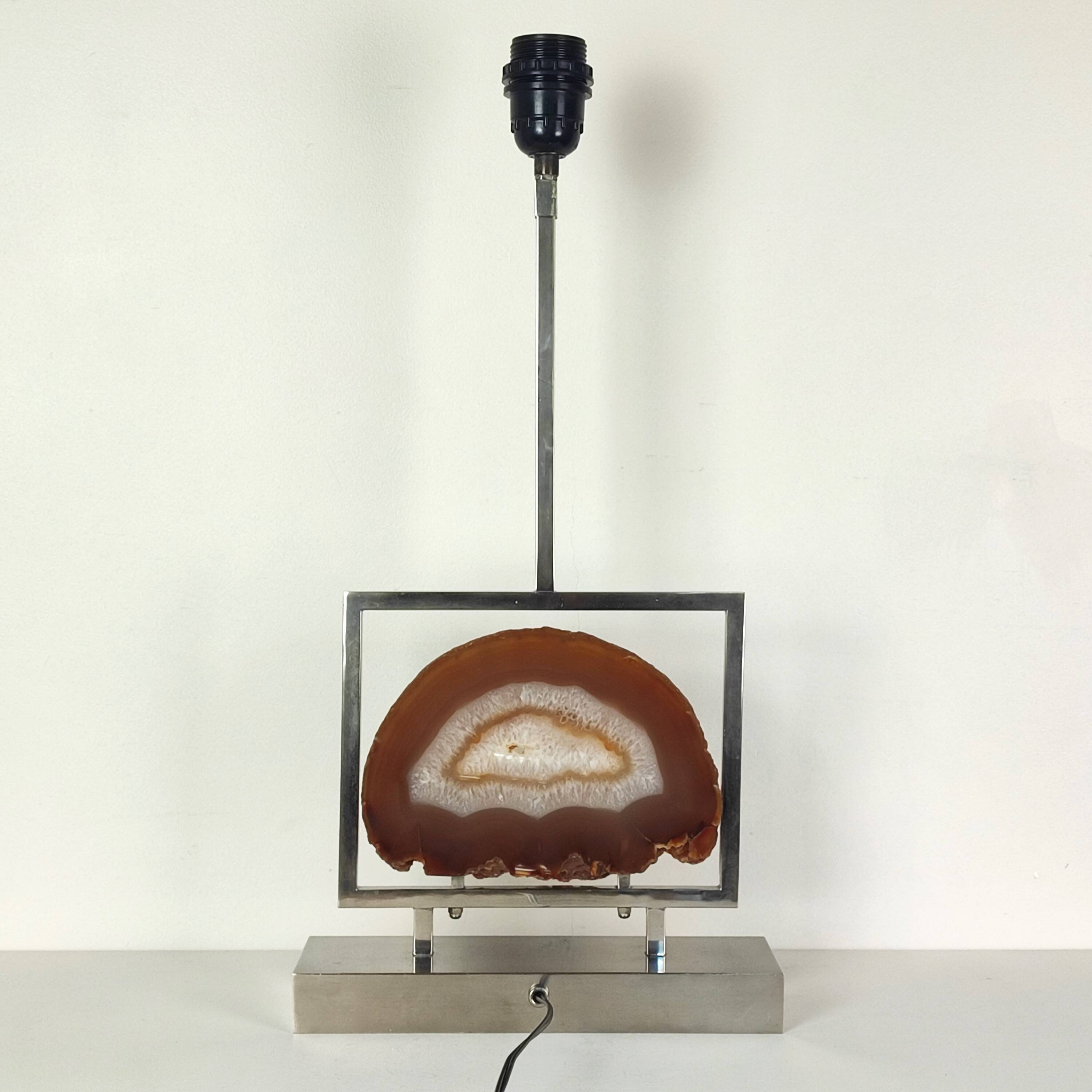 Agate and chrome lamp