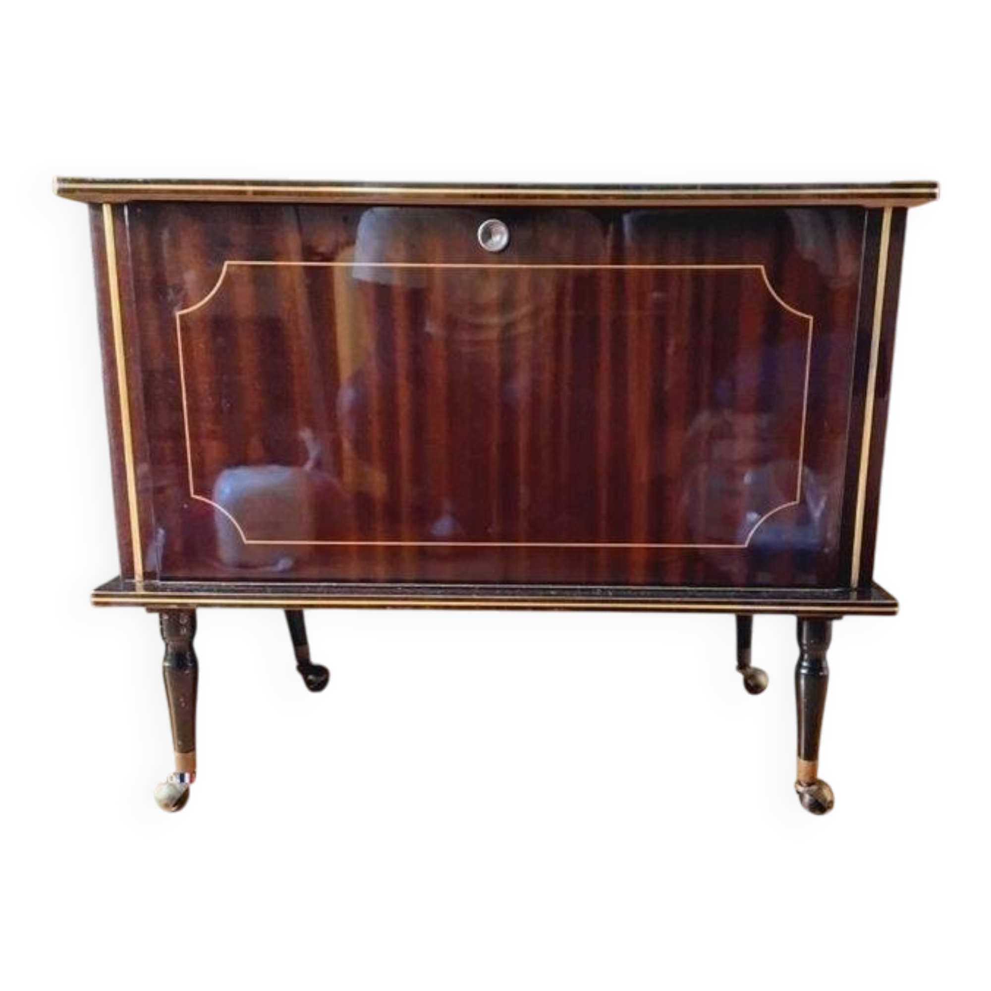 TV bar – dark varnished wood – 1960s
