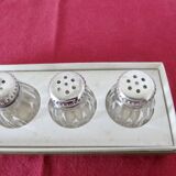 Salt and pepper "CHRISTOFLE" in solid silver in their original box, 1950.
