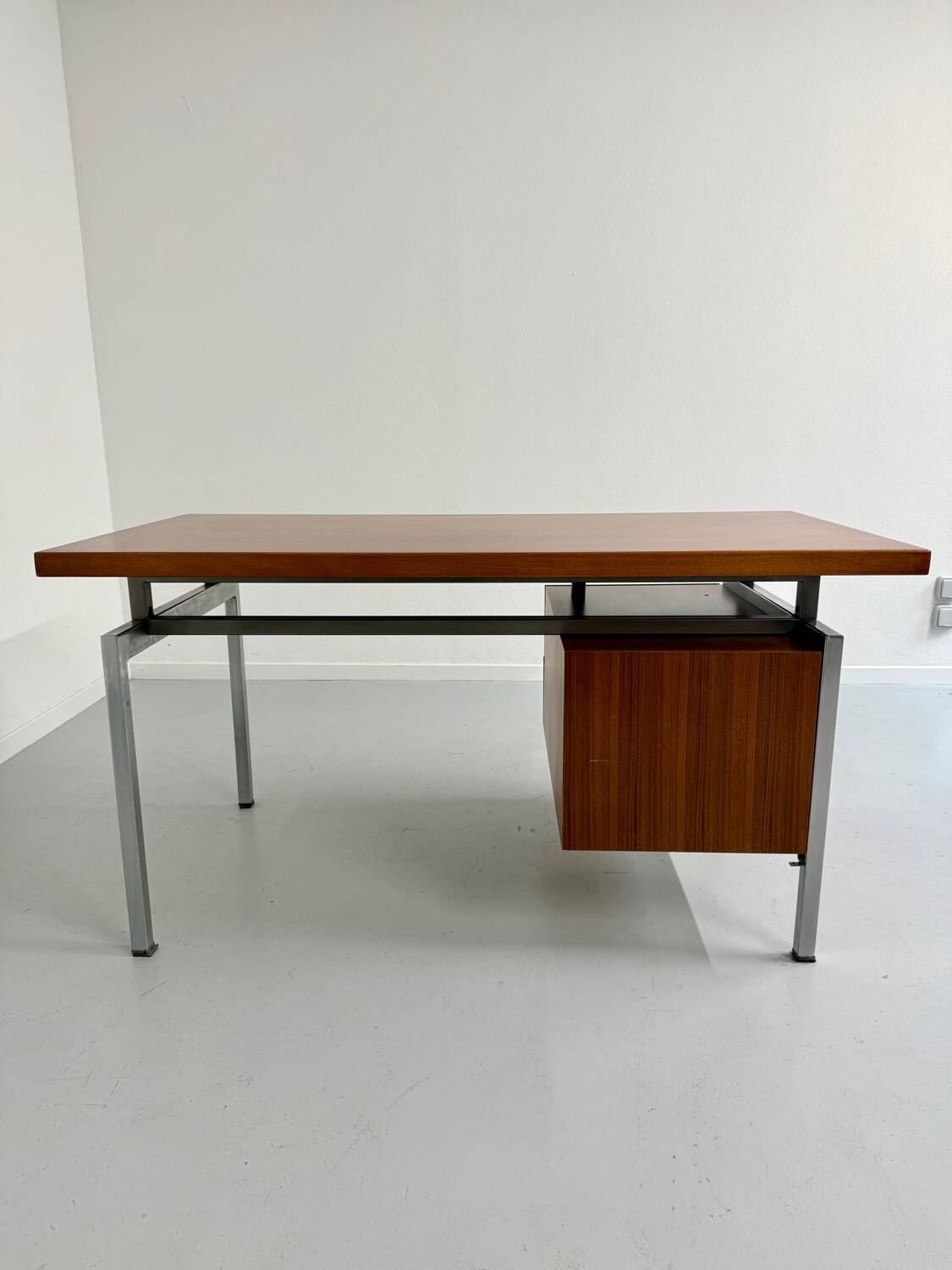 Teak and metal desk designed by George Frydman Efa 1960s vintage