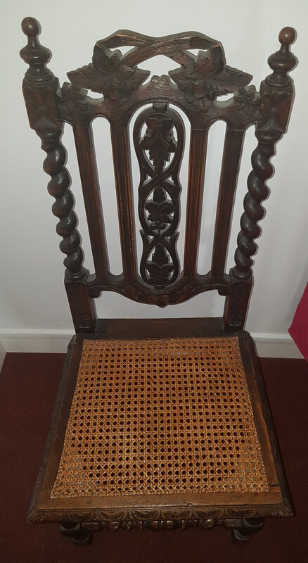 4 Twisted gothic chairs seated