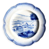 Assiette bleue "pêcheur"
