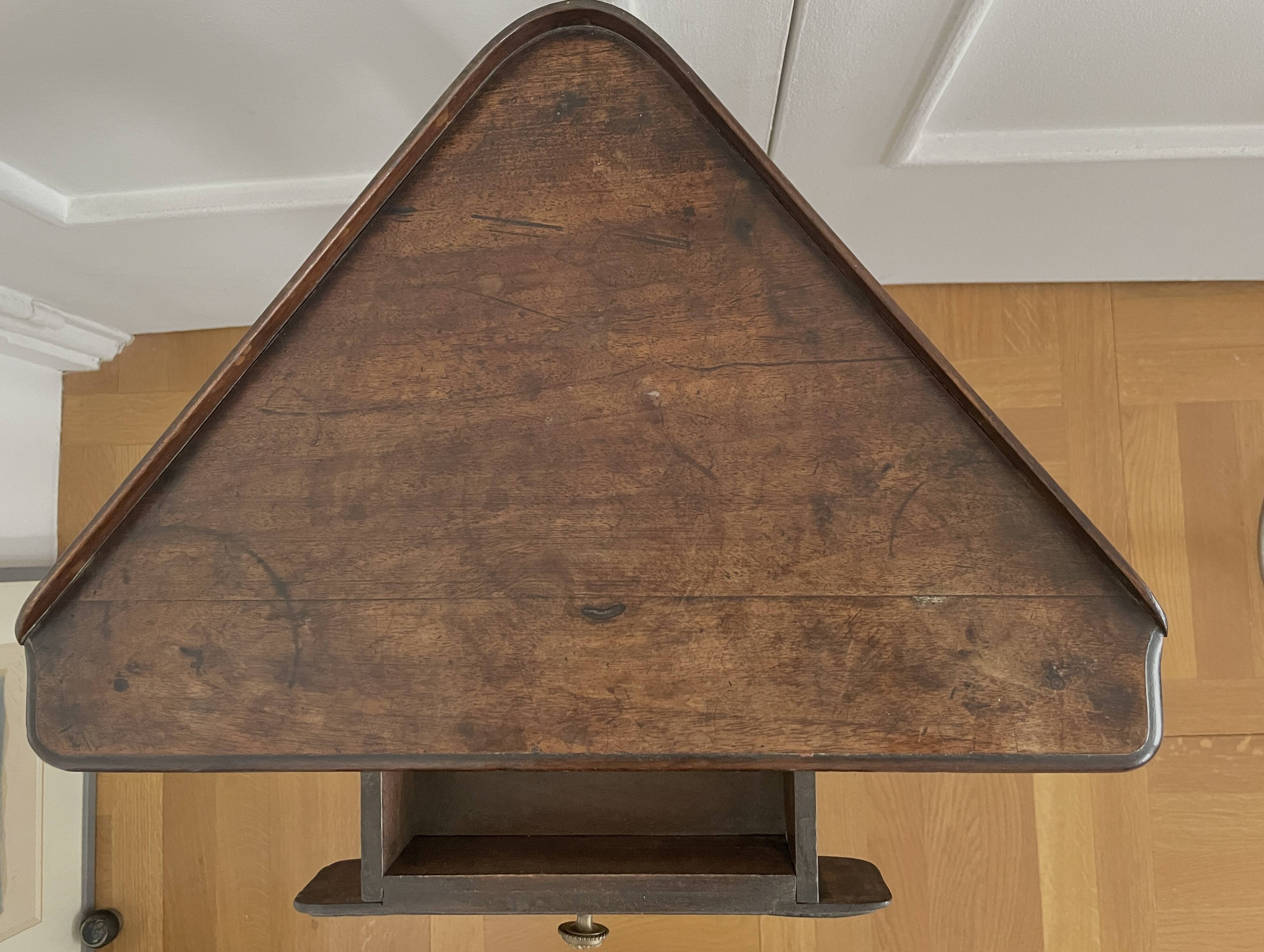 19th century walnut corner tripod table
