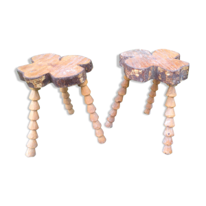 paire de tabourets brutaliste