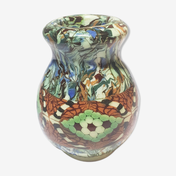 Vase mosaïques en céramique de Vallauris par Jean Gerbino, 1950