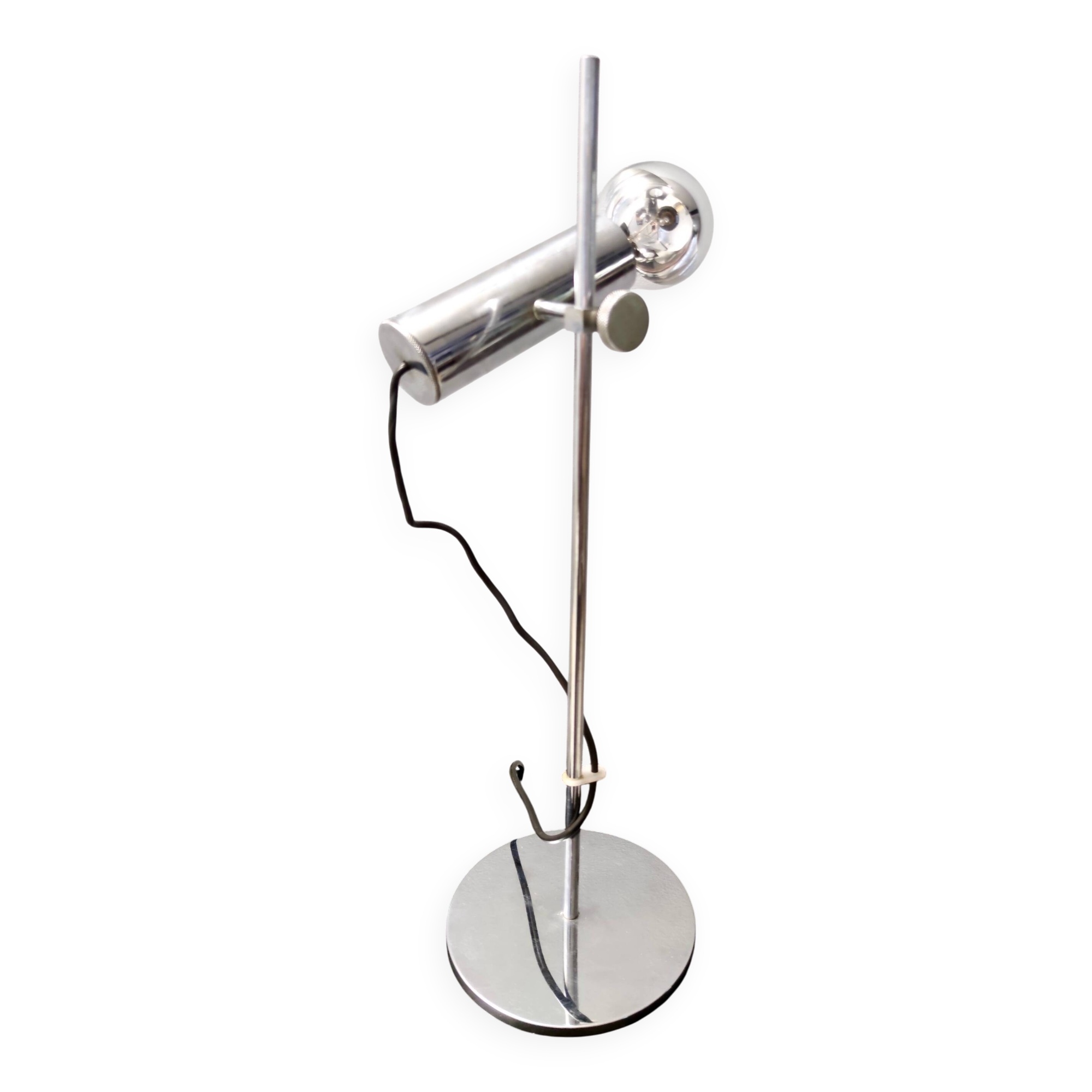 Chrome-Plated Brass Desk Lamp attr. to Giuseppe Ostuni for O-Luce, Italy