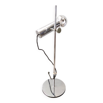 Lampe de bureau en laiton chromé, œuvre de Giuseppe Ostuni pour O-Luce, Italie