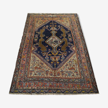 Antique Handmade Persian Hamadan Wool Area Rug 108x138cm