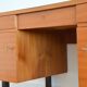 Scandinavian teak desk 2 pedestals 3 drawers 1960s