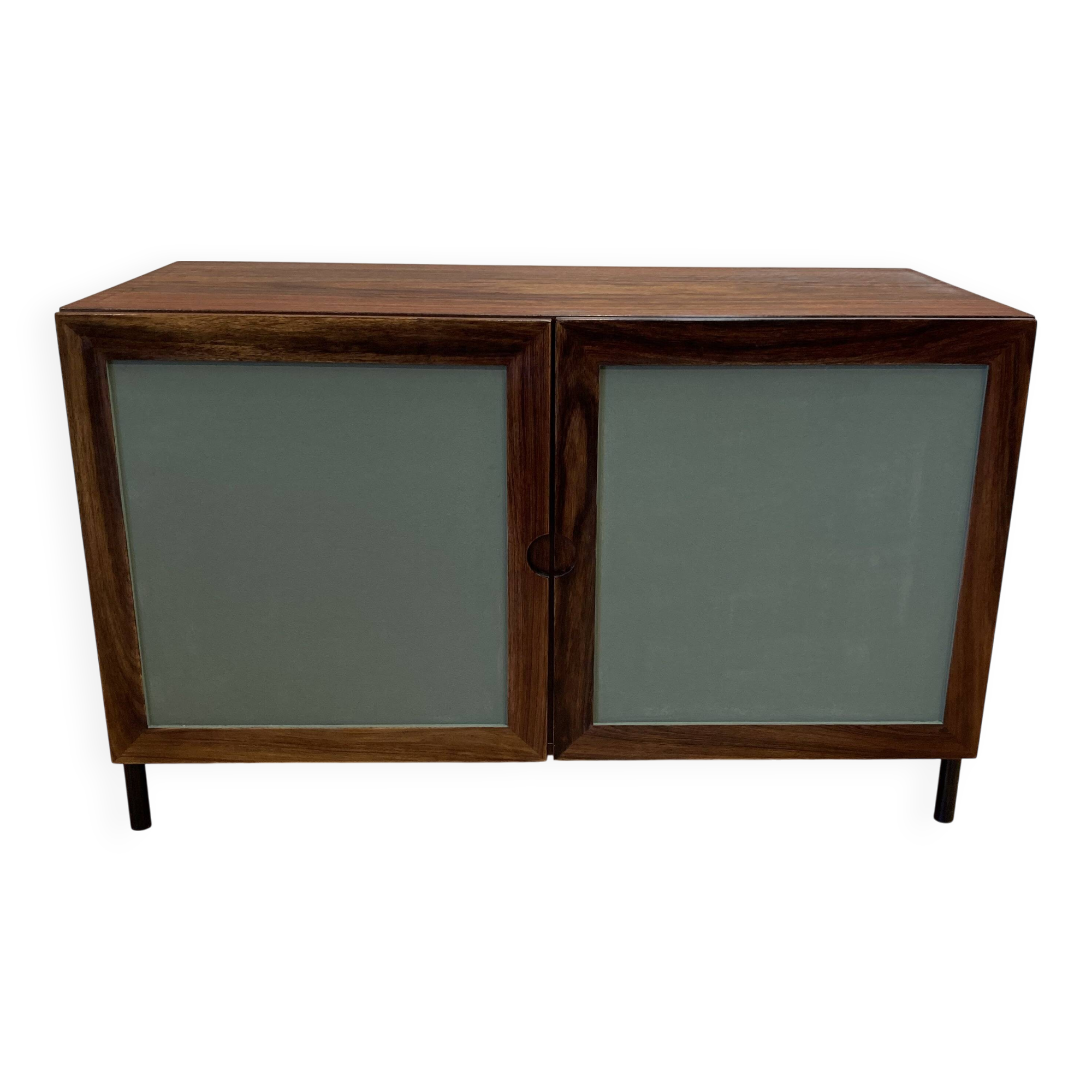 Commode palissandre et métal design 1950